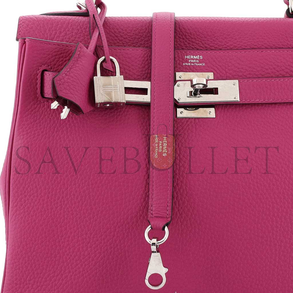 HERMÈS KELLY 28 ROSE POUR PRE TOGO WITH PALLADIUM HARDWARE (28*22*10cm) 